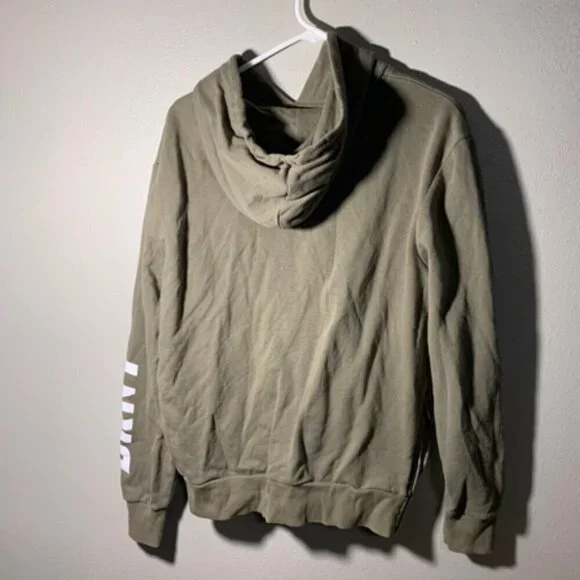 DKNY Olive green hoodie with zip side - Picture 2 of 11